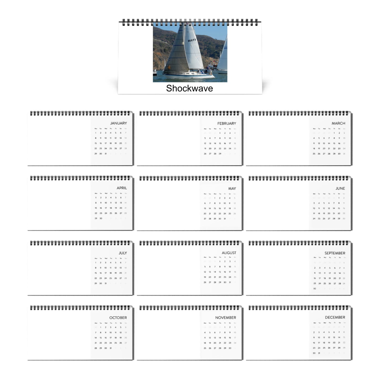 Simplex Desk Calendar (2025 grid)